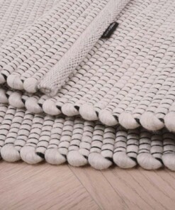 Tappeto in lana Lett - Bianco - close up vouw, thumbnail Tappeto in lana Lett - Bianco - close up vouw, thumbnail