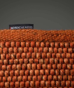 Tappeto in lana Lett - Cognac - close up zijkant, thumbnail