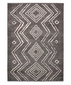 Tappeto berbero Beni Ouarain Bahij - Antracite/Nero - overzicht boven, thumbnail