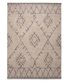 Tappeto berbero Beni Ouarain Sufian - Grigio/Nero - overzicht boven, thumbnail