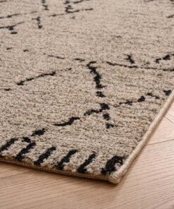 Tappeto berbero Beni Ouarain Sufian - Grigio/Nero - close up hoek, thumbnail