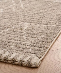 Tappeto berbero Beni Ouarain Sufian - Grigio chiaro/Crema - close up hoek, thumbnail