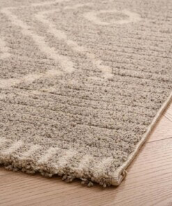 Tappeto berbero Beni Ouarain Bahij - Grigio chiaro - close up hoek, thumbnail