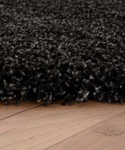 Tappeto rotondo a pelo lungo Shaggy Grand - Antracite