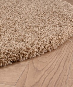 Tappeto rotondo a pelo lungo Shaggy Grand - Beige