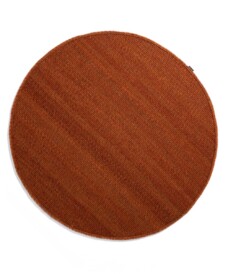 Tappeto rotondo in lana Lett - Cognac - overzicht boven, thumbnail