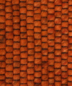 Tappeto rotondo in lana Lett - Cognac