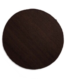 Tappeto rotondo in lana Lett - Marrone scuro - overzicht boven, thumbnail