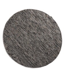 Tappeto rotondo in lana Lett - Grigio/Marrone - overzicht boven, thumbnail