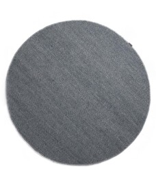 Tappeto rotondo in lana Lett - Blu acciaio - overzicht boven, thumbnail