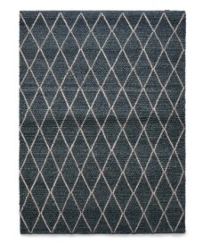 Tappeto a rombi in lana Vinduer - Petrolio/Grigio - overzicht boven, thumbnail