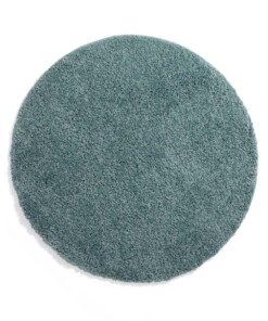 Tappeto rotondo a pelo lungo Shaggy Trend - Azzurro - overzicht boven