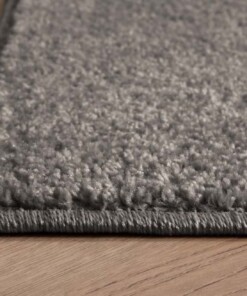 Tappeto quadrato a pelo raso Fine - Grigio chiaro - close up