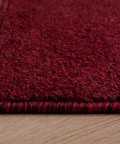 Tappeto quadrato a pelo raso Fine - Rosso - close up, thumbnail