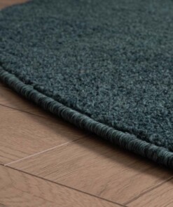 Tappeto rotondo Fine - petrolio - close up, thumbnail