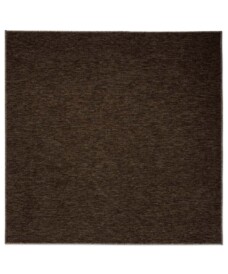 Tappeto quadrato bouclé Lush - Marrone - overzicht boven, thumbnail