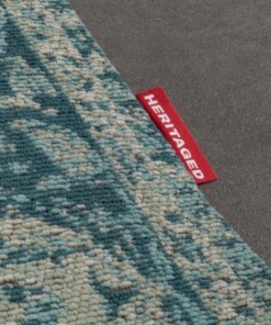 Tappeto vintage - Traditions - Blu Grigio - close up, thumbnail Tappeto vintage - Traditions - Blu Grigio - close up, thumbnail