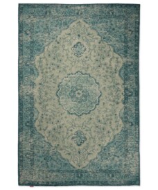 Tappeto vintage - Village - Blu Grigio - overzicht boven, thumbnail