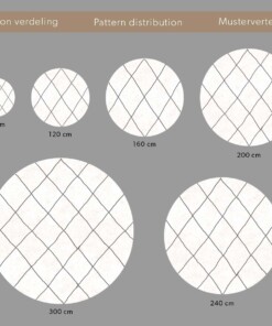 Tappeto a rombi rotondo a pelo lungo Artisan - Bianco/Grigio