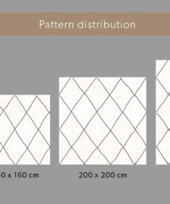 Tappeto a rombi quadrato a pelo lungo Artisan - Bianco/Grigio