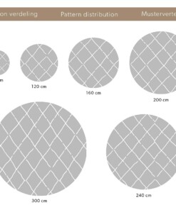 Tappeto a rombi rotondo a pelo lungo Habitat - Verde oliva/Bianco