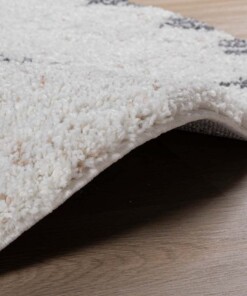 Tappeto berbero rotondo a pelo lungo Artisan - Bianco/Grigio - close up zijkant, thumbnail Tappeto berbero rotondo a pelo lungo Artisan - Bianco/Grigio - close up zijkant, thumbnail