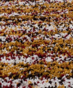 Passatoia a pelo lungo a righe Artisan - Multicolore/Giallo senape - close up materiaal, thumbnail