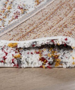 Passatoia a pelo lungo a righe Artisan - Bianco/Multicolore - close up vouw, thumbnail