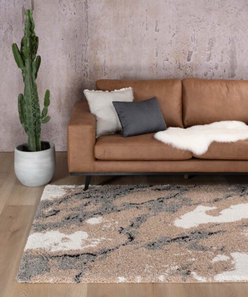 Passatoia a pelo lungo Marble Artisan - Beige - sfeer