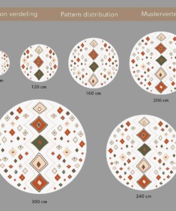 Tappeto Boho rotondo a pelo lungo Artisan - Beige/Multicolore