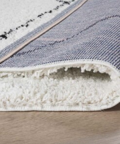 Tappeto quadrato berbero a pelo lungo Artisan - Bianco/Nero - close up vouw, thumbnail