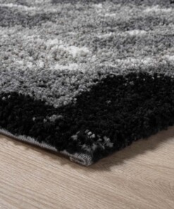 Tappeto quadrato a pelo lungo Marble Artisan - Grigio - close up hoek, thumbnail Tappeto quadrato a pelo lungo Marble Artisan - Grigio - close up hoek, thumbnail