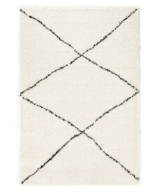 Tappeto berbero a pelo lungo Artisan - Bianco/Nero - overzicht, thumbnail