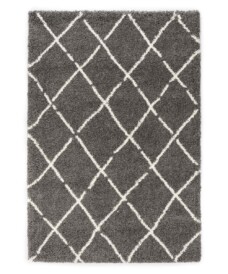 Tappeto a rombi a pelo lungo Artisan - Grigio/Bianco - overzicht, thumbnail