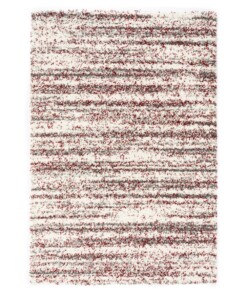 Tappeto a pelo lungo a righe Artisan - Grigio/Rosso - overzicht