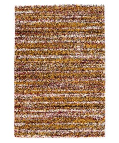 Tappeto a pelo lungo a righe Artisan - Multicolore/Giallo senape - overzicht