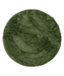 Tappeto rotondo soffice a pelo lungo - Comfy Plus - Verde oliva - overzicht