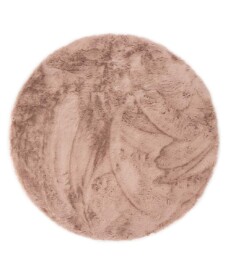 Tappeto rotondo soffice a pelo lungo - Comfy Plus - Rosa - overzicht, thumbnail