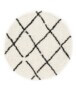 Tappeto a rombi rotondo a pelo lungo Habitat - Bianco/Nero - overzicht, thumbnail