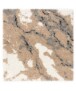 Tappeto quadrato a pelo lungo Marble Artisan - Beige - overzicht, thumbnail