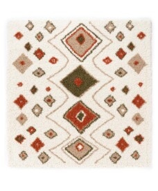 Tappeto Boho quadrato a pelo lungo Artisan - Bianco/Multicolore - overzicht, thumbnail