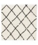 Tappeto a rombi quadrato a pelo lungo Habitat - Bianco/Nero - overzicht, thumbnail