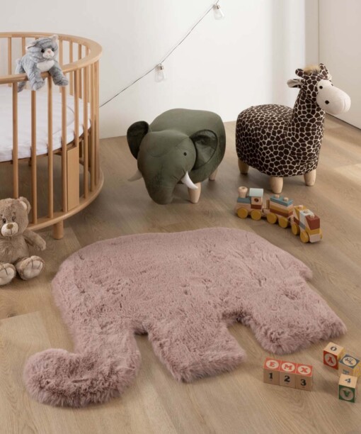 Tappeto per bambini soffice Elefante - soffice Rosa - sfeer
