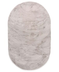 Tappeto soffice ovale - Comfy Plus - Grigio chiaro - overzicht boven, thumbnail