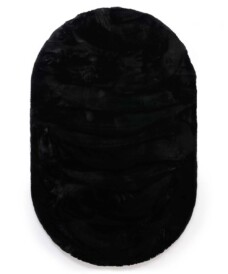 Tappeto soffice ovale - Comfy Plus - Nero - overzicht boven, thumbnail