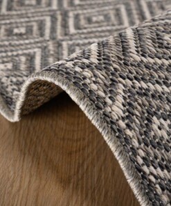 Tappeto a rombi da esterno rotondo - Sunny Gem - Grigio - close up zijkant, thumbnail Tappeto a rombi da esterno rotondo - Sunny Gem - Grigio - close up zijkant, thumbnail