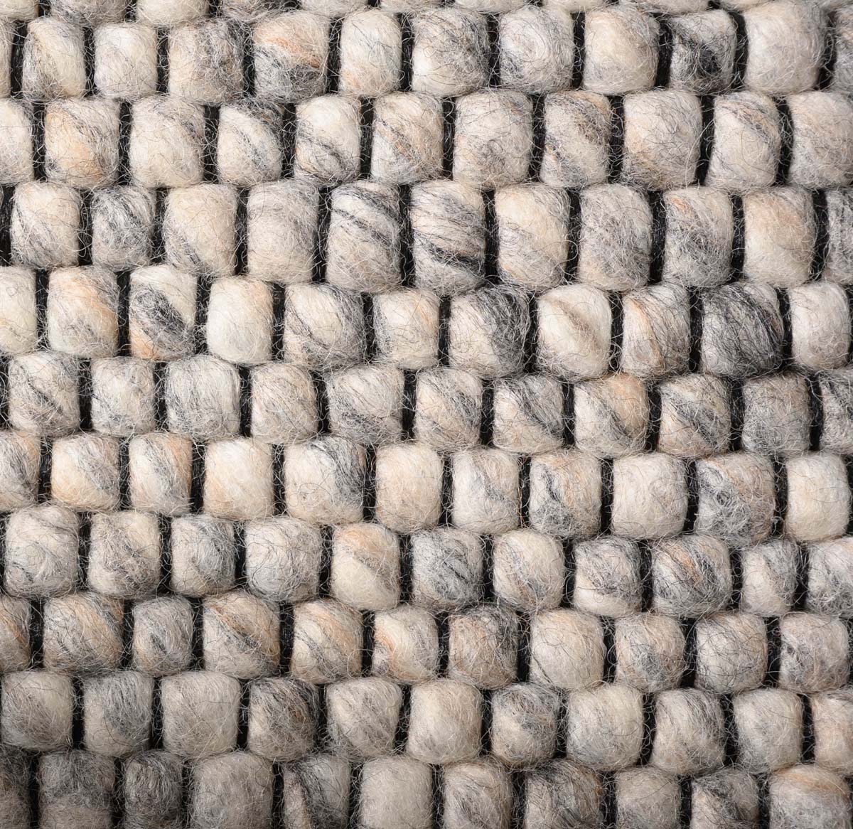 Tappeto quadrato in lana Lett - Grigio chiaro - close up Tappeto quadrato in lana Lett - Grigio chiaro - close up