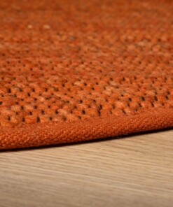 Tappeti ovali in lana Lett - Cognac - close up, thumbnail