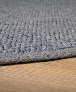 Tappeti ovali in lana Lett - Blu acciaio - close up, thumbnail Tappeti ovali in lana Lett - Blu acciaio - close up, thumbnail