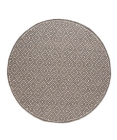 Tappeto a rombi da esterno rotondo - Sunny Gem - Grigio - overzicht boven, thumbnail